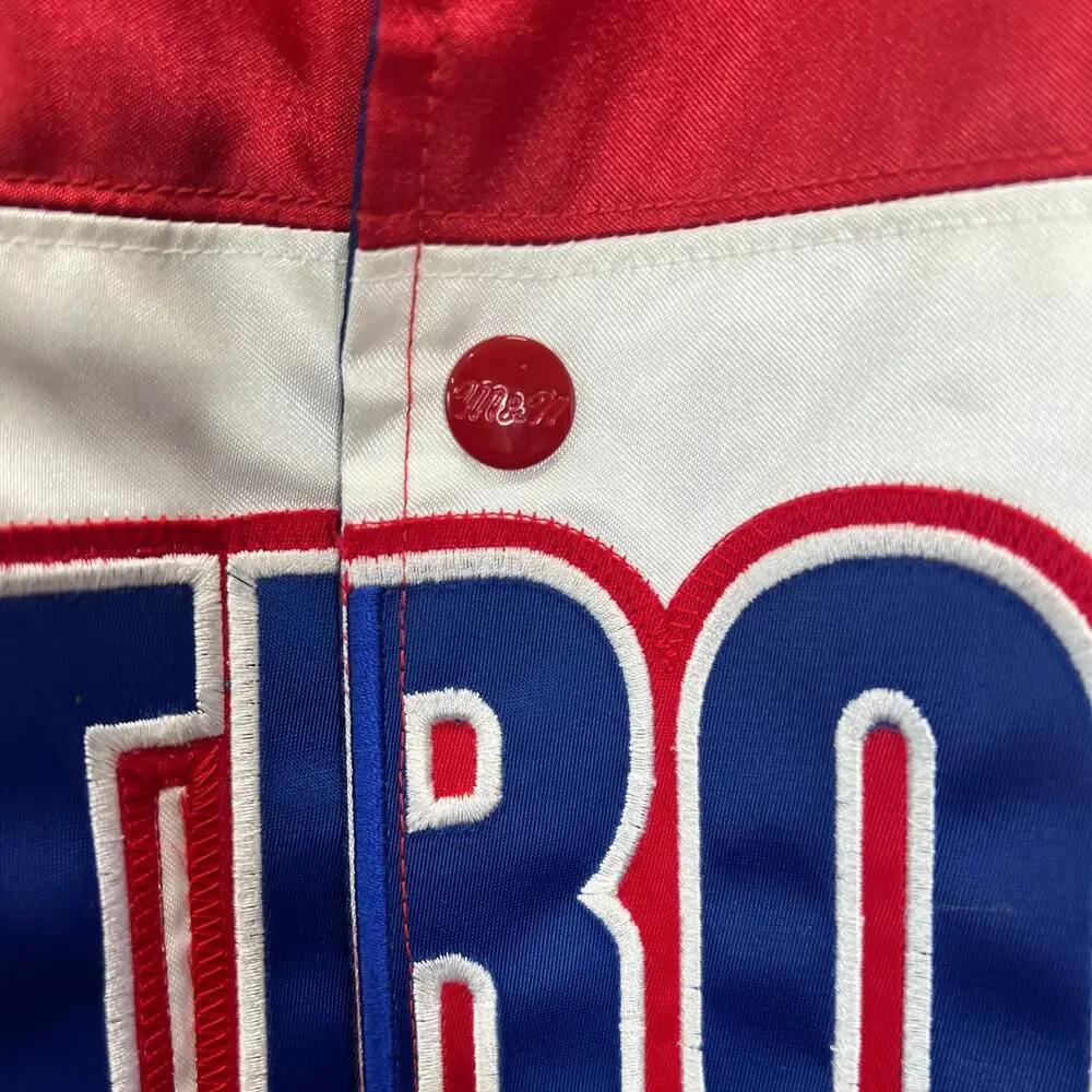 Hardwood Classics Mitchell & Ness Jacket Red White Blue Size XL Satin Pistons